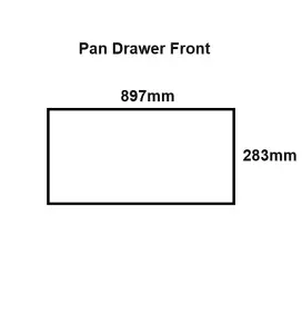 WTC Dust Grey Gloss Vogue Lacquered Finish 283mm X 897mm (900mm) Slab Style Kitchen Pan Drawer Fascia 18mm Thickness Undrilled