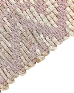 Cotton Area Rug 160 x 230 cm Beige and Pink GERZE