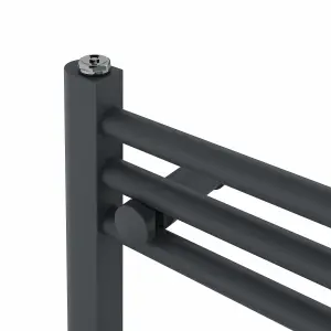 Rinse Modern Bathroom Heated Towel Rail Ladder Radiator 800x400mm Straight for Bathroom Kitchen Anthracite