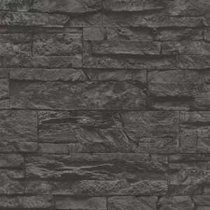 Galerie Silver Grey Graceful Granite Motif Wallpaper