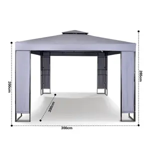 MCC Direct Maximus 3x3 Heavy Duty  Grey Garden Gazebo