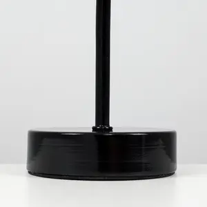 ValueLights Modern Gloss Black Touch Table Lamp With New York Skyline Shade