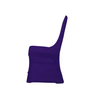 Polyester Spandex Chair Covers for Wedding Decoration - Purple, Pack of 10