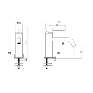 Black Matt Peg Bathroom Single Lever Basin Sink Tap & Slotted Waste