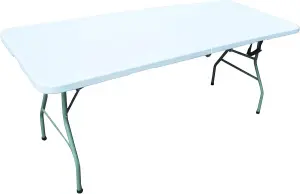 MantraRaj Heavy Duty Folding Table 6ft Indoor Outdoor Garden Catering Picnic BBQ Stall Foldable 1.8M Portable Trestle Tables