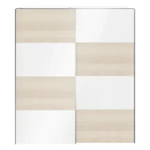 GoodHome Atomia White oak effect Particle board Wardrobe (H)2250mm (W)2000mm (D)655mm