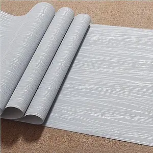 10M Silver Grey 3D Embossed Geometric Curving Linear Wallpaper