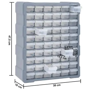 Berkfield Multi-drawer Organiser with 60 Drawers 38x16x47.5 cm