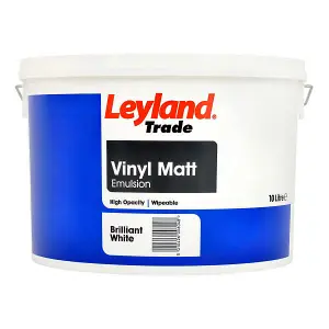 Leyland Trade Vinyl Matt  Emulsion Brilliant White 10L