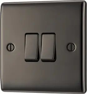 BG Black Nickel 20A 2 way 2 gang Light Switch