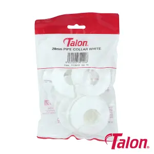 Timco - Pipe Collar - White - PC2810 (Size 28mm - 10 Pieces)