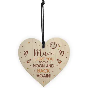 Mothers Day Gift for Mum Wooden Heart Birthday Gift For Her Thank You Keepsake