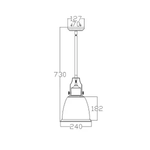 Elstead Hobson 1 Light Medium Dome Ceiling Pendant Brass, E27