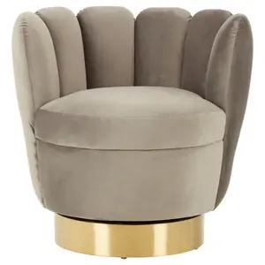 Interiors by Premier Beauly Grey Velvet Accent Chair