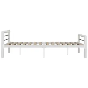 Berkfield Bed Frame White and Black Metal 120x200 cm