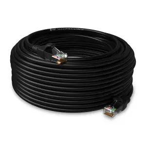 Oren CAT6 30m Outdoor Ethernet Cable LAN - Direct Burial - Patch Cord with RJ45 Connectors - High-Speed 1Gbps - Pure Copper 23 AWG