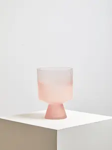 Interiors by Premier Small Matte Pink Ombre Glass Vase, Modern Two-Tonal Decorative Vase, Chic Flower Vase for Contemporary Homes