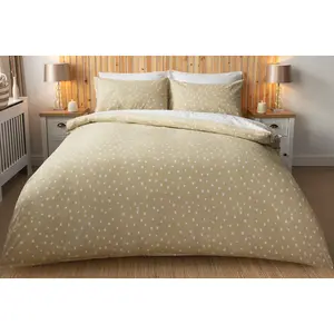 Belledorm Snowfall Duvet Cover Set Cream/White (Superking)