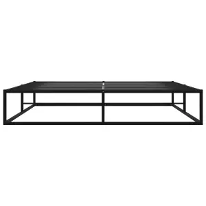 Berkfield Bed Frame Black Metal 200x200 cm