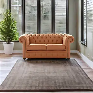 Chesterfield 2 Seater Shelly Saddle Leather Sofa Settee Bespoke In Classic Style