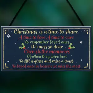 Red Ocean Christmas Xmas Memorial Tree Hanging Decoration Bauble Family Grave side Memorial Poem Quote Gift