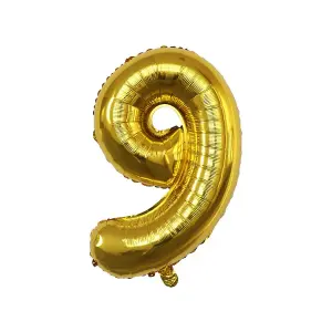 Realmax 9 Number Balloon Gold (One Size)