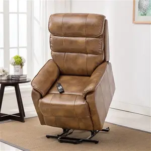 Tan Leather Buckingham Rise Recliner Armchair | Dual Motor | Furniture Online