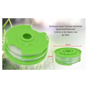 Earthwise Grass Strimmer Trimmer Spool and Dual Line 1.65mm x 8m by Ufixt