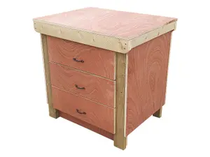 Wooden Eucalyptus hardwood top workbench, tool cabinet with drawers (V.2) (H-90cm, D-70cm, L-90cm)