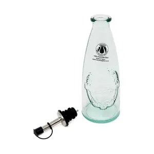 Recycled Glass Eco Vintage Clear Kitchen Dining Pourer Bottle 300ml (H) 23cm