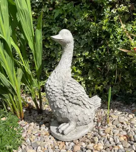 Detailed Stone Cast Goose Ornament