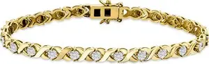 Diamond Kisses Bracelet With 0.05Ct Set In 18K Gold Vermeil