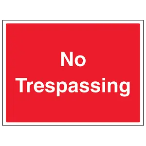 No Trespassing Agricultural Sign - Self Adhesive Vinyl 400x300mm (x3)