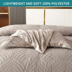 Solid Colour Duvet Cover Set with Pillowcases Grey / Kingsize