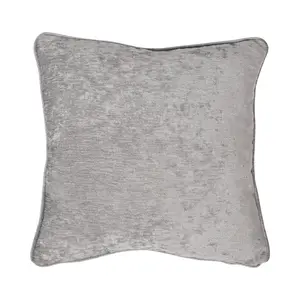 Textured Chenille Square Throw Cushion Grey