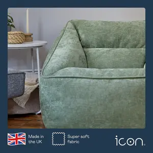 icon Natalia Chenille Armchair Bean Bag Sage Green Giant Bean Bag Chair