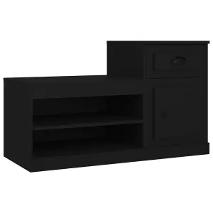 Berkfield Shoe Cabinet Black 100x42x60 cm Engineered Wood