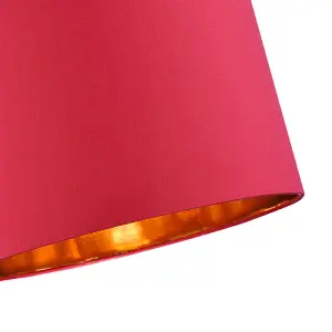 Modern Chic Burgundy Cotton 12 Table/Pendant Lamp Shade with Shiny Copper Inner