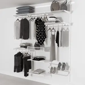 Open Wardrobe System with Shoe Storage and Extra Shelves 185cm (W) Static Shoe Shelf