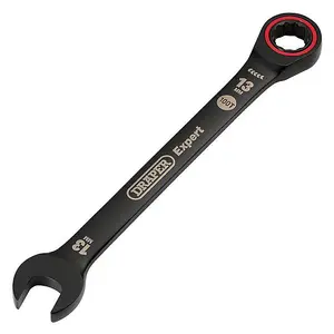 Draper Tools Expert HI-TORQ Metric Ratchet Combination Spanner, 13mm, Black