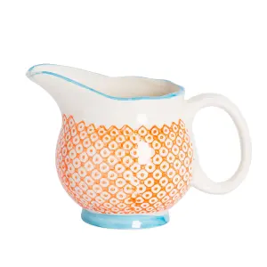 Nicola Spring - Hand-Printed Milk Jugs - 300ml - Orange - Pack of 3