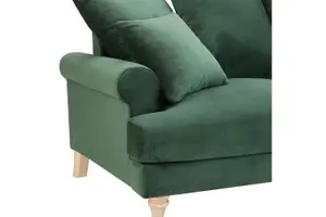 Churchill 2 Seater Sofa With Scatter Back Cushions, Dark Green Velvet