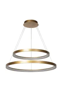 Lucide VIDAL - Pendant light - 78 cm - LED Dim. - 1x92W 2700K - Matt Gold / Brass