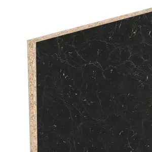 GoodHome Kala Black Stone effect Laminate & particle board Back panel, (H)600mm (T)8mm