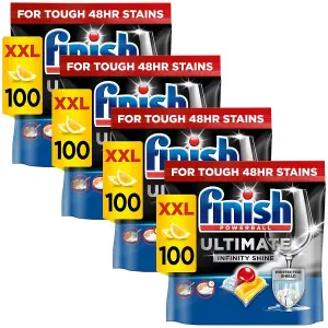 400 x Finish Ultimate Infinity Shine Powerball Dishwasher Tablets Lemon