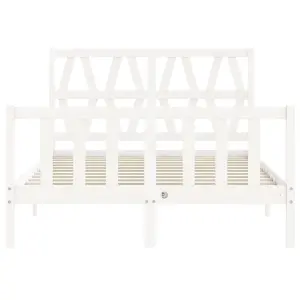 Berkfield Bed Frame with Headboard White 140x190 cm Solid Wood