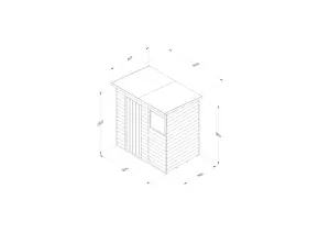 4LIFE Pent Shed 6x4 - Single Door - 1 Window