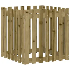 Berkfield Garden Planter with Fence Design 70x70x70 cm Impregnated Wood Pine