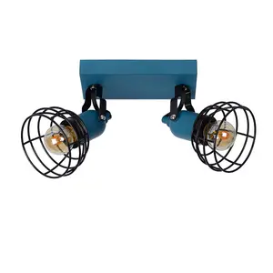 Lucide Pola Modern Twin Ceiling Spotlight Children - 2xE27 - Blue