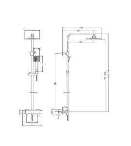 Square Thermostatic Shower Kit with Fixed Head & Adjustable Handset - Chrome